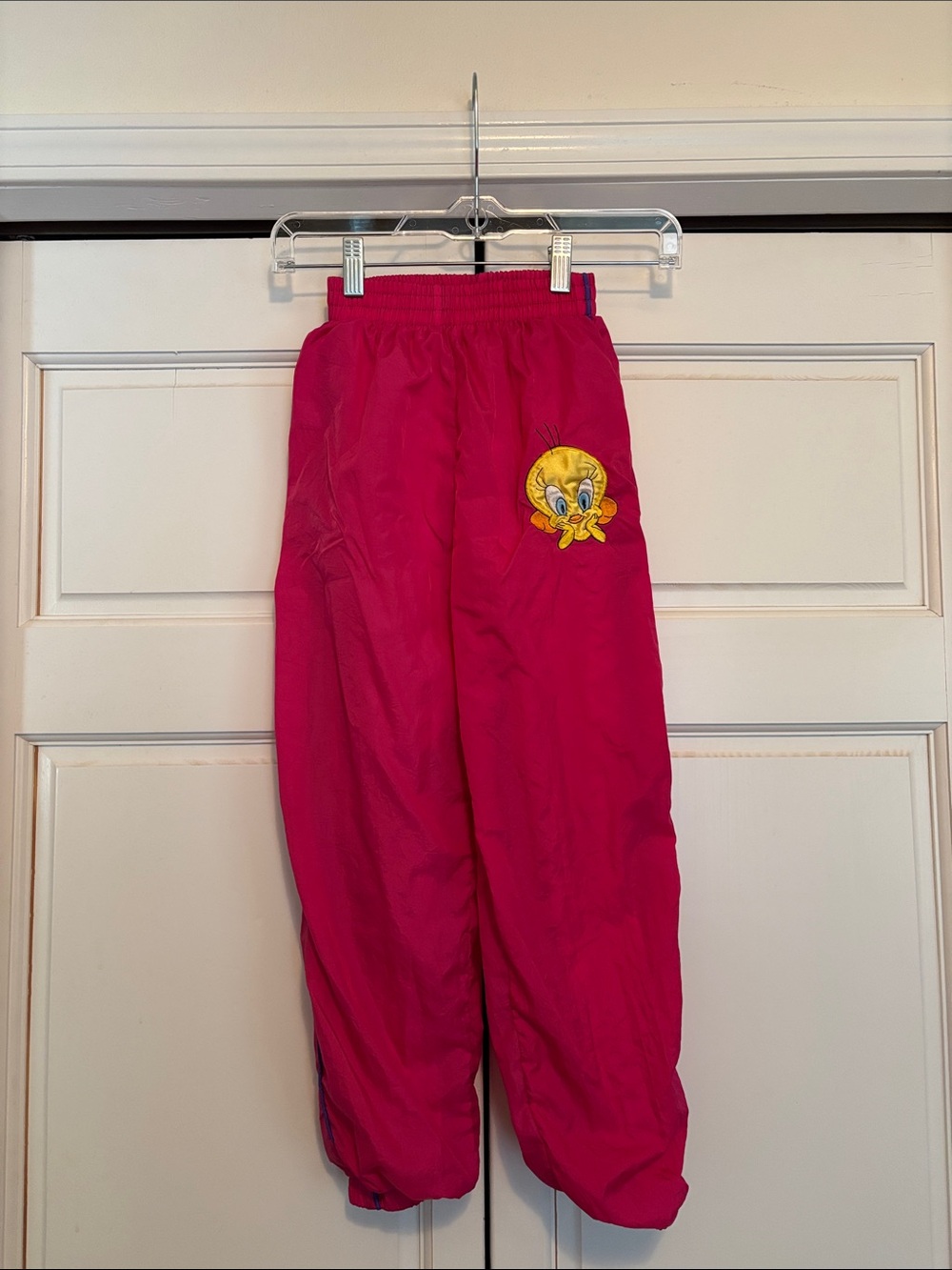 Looney Tunes Kids Track Pants with Tweety Bird Patch - Hot Pink